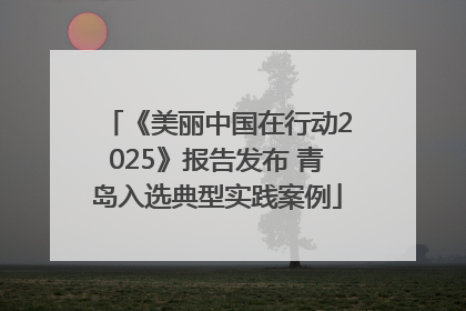 《美丽中国在行动2025》报告发布 青岛入选典型实践案例