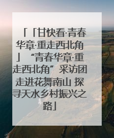 「甘快看·青春华章·重走西北角」“青春华章·重走西北角”采访团走进花舞南山 探寻天水乡村振兴之路