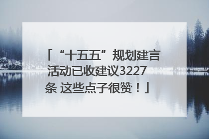 “十五五”规划建言活动已收建议3227条 这些点子很赞！