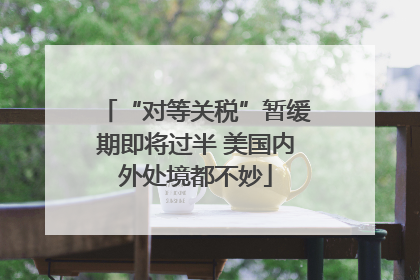 “对等关税”暂缓期即将过半 美国内外处境都不妙