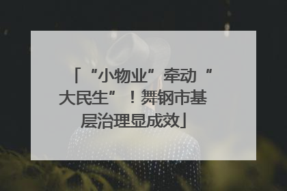 “小物业”牵动“大民生”！舞钢市基层治理显成效