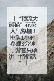 “顶流大熊猫”花花人气爆棚！排队1小时参观3分钟，游客只敢讲“悄悄话”