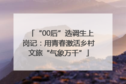 “00后”选调生上岗记：用青春激活乡村文旅“气象万千”