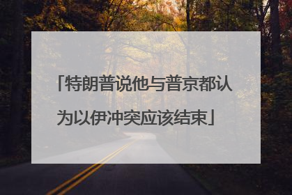 特朗普说他与普京都认为以伊冲突应该结束