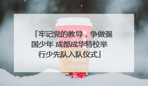 牢记党的教导，争做强国少年 成都成华特校举行少先队入队仪式