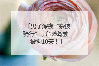 男子深夜“杂技骑行”，危险驾驶被拘10天！