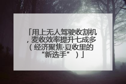 用上无人驾驶收割机，麦收效率提升七成多（经济聚焦·夏收里的“新选手”）