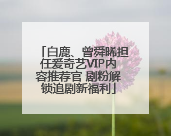 白鹿、曾舜晞担任爱奇艺VIP内容推荐官 剧粉解锁追剧新福利