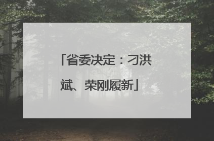 省委决定：刁洪斌、荣刚履新