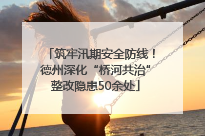 筑牢汛期安全防线！德州深化“桥河共治”整改隐患50余处