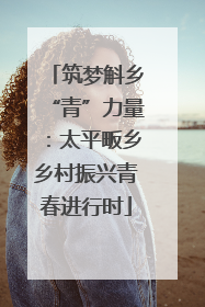 筑梦斛乡“青”力量：太平畈乡乡村振兴青春进行时