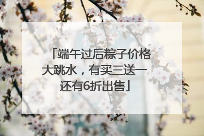 端午过后粽子价格大跳水，有买三送一还有6折出售
