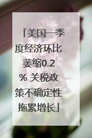 美国一季度经济环比萎缩0.2% 关税政策不确定性拖累增长