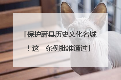 保护蔚县历史文化名城！这一条例批准通过