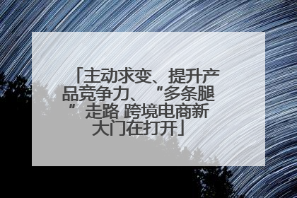 主动求变、提升产品竞争力、“多条腿”走路 跨境电商新大门在打开