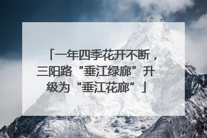 一年四季花开不断，三阳路“垂江绿廊”升级为“垂江花廊”