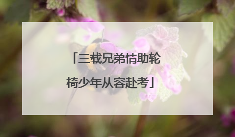 三载兄弟情助轮椅少年从容赴考
