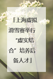 上海虚拟滑雪赛举行 “虚实结合”培养后备人才