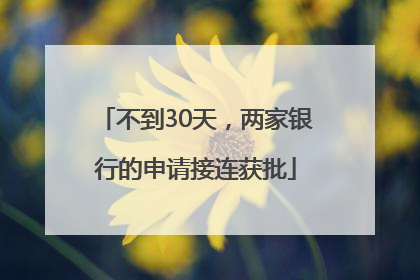 不到30天，两家银行的申请接连获批