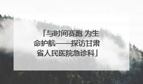 与时间赛跑 为生命护航——探访甘肃省人民医院急诊科