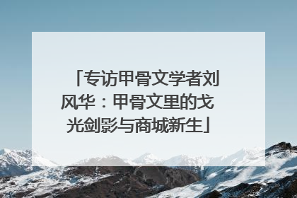 专访甲骨文学者刘风华：甲骨文里的戈光剑影与商城新生
