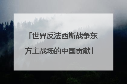 世界反法西斯战争东方主战场的中国贡献