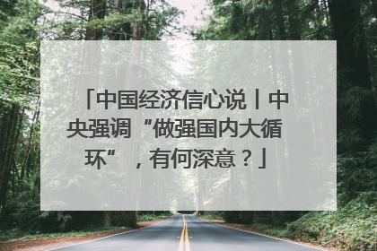 中国经济信心说丨中央强调“做强国内大循环”，有何深意？