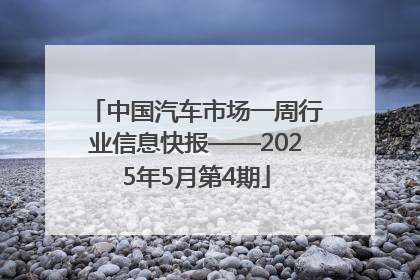 中国汽车市场一周行业信息快报——2025年5月第4期
