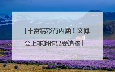 丰富精彩有内涵！文博会上非遗作品受追捧