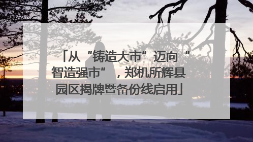 从“铸造大市”迈向“智造强市”，郑机所辉县园区揭牌暨备份线启用