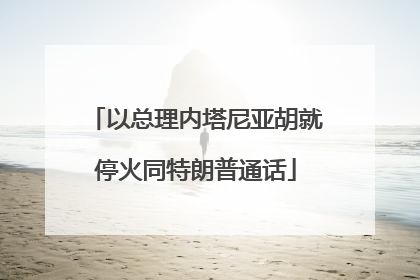以总理内塔尼亚胡就停火同特朗普通话