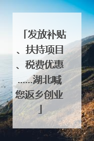 发放补贴、扶持项目、税费优惠……湖北喊您返乡创业