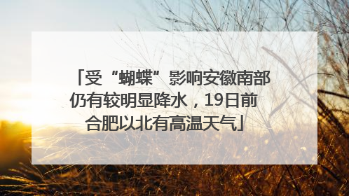 受“蝴蝶”影响安徽南部仍有较明显降水，19日前合肥以北有高温天气