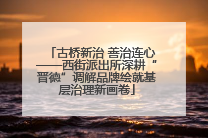 古桥新治 善治连心——西街派出所深耕“晋德”调解品牌绘就基层治理新画卷