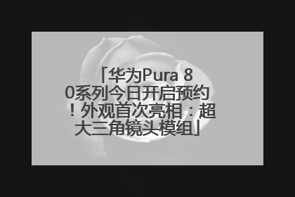 华为Pura 80系列今日开启预约！外观首次亮相：超大三角镜头模组