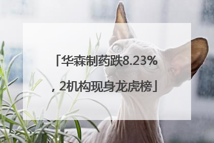 华森制药跌8.23%，2机构现身龙虎榜