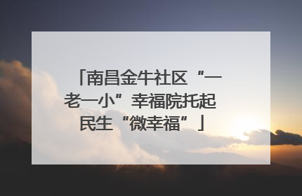 南昌金牛社区“一老一小”幸福院托起民生“微幸福”