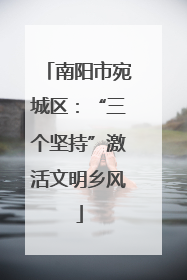 南阳市宛城区：“三个坚持”激活文明乡风