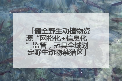 健全野生动植物资源“网格化+信息化”监管，冠县全域划定野生动物禁猎区