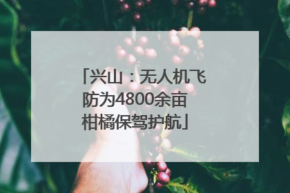 兴山：无人机飞防为4800余亩柑橘保驾护航