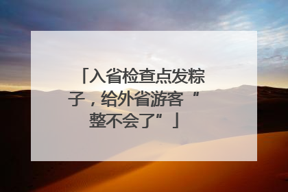 入省检查点发粽子，给外省游客“整不会了”