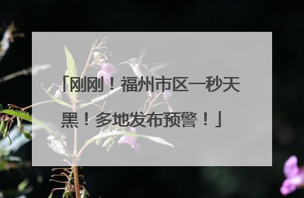 刚刚！福州市区一秒天黑！多地发布预警！