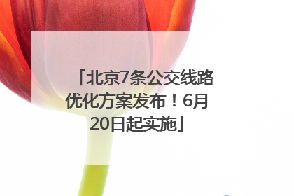 北京7条公交线路优化方案发布！6月20日起实施