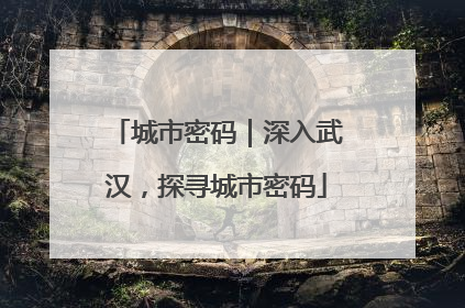 城市密码｜深入武汉，探寻城市密码