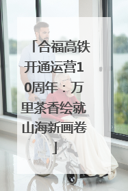 合福高铁开通运营10周年：万里茶香绘就山海新画卷