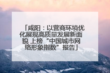 咸阳：以营商环境优化展现高质量发展新面貌 上榜“中国城市网络形象指数”报告