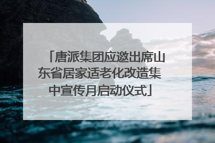 唐派集团应邀出席山东省居家适老化改造集中宣传月启动仪式