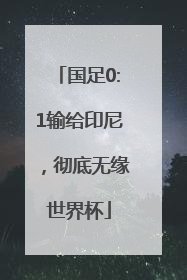 国足0:1输给印尼，彻底无缘世界杯