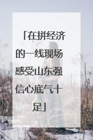 在拼经济的一线现场感受山东强信心底气十足