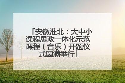 安徽淮北：大中小课程思政一体化示范课程（音乐）开题仪式圆满举行